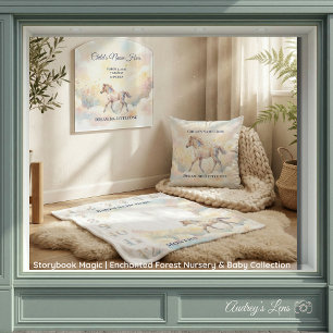 Märchenhafte Zauberwald-Geburtsanzeige Magnet