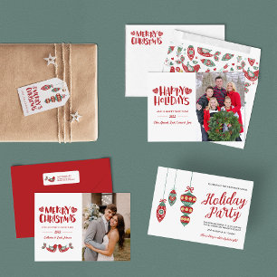 Folk Art Tree Weihnachtsfeier Party Einladung