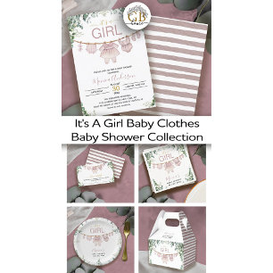 Es ist eine Girl Pink Boho Tuch Greenery Baby Dusc Geschenkschachtel