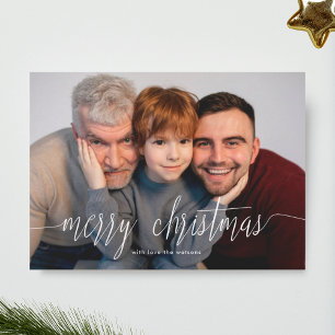 Overlay White Frohe Weihnachts-Weihnachtsfotokarte Feiertagskarte