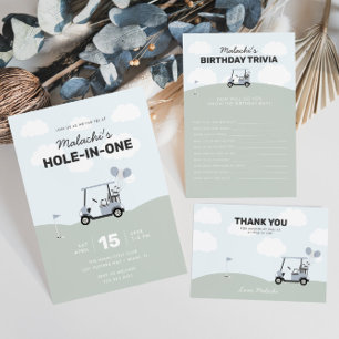 Jungen's Hole-in-One Golf 1. Geburtstag Dankeskarte