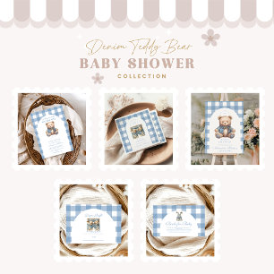 Niedlich Denim Baby Dusche Einladung