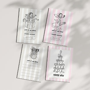 Champagne & Blush Chic Champagner-Turm Dankeskarte