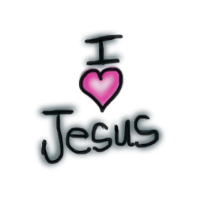 Ich liebe Jesus mit rosa Herz  Tragetasche