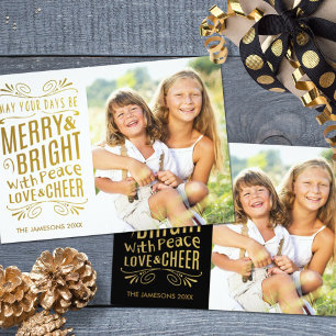 Imitate Gold Foil Falten Foto Weihnachtskarte Feiertagskarte