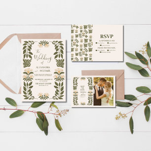 Einfache Wildblumen Hochzeit im botanischen Garten Save The Date