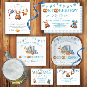 Oktoberfest Pretzel lederhosen Kinderdusche Einladung