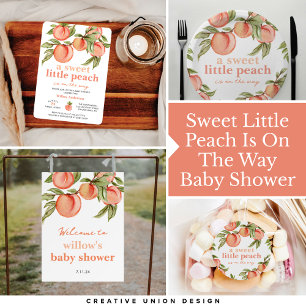 Sweet Peach Baby Dusche Einladung Pappteller