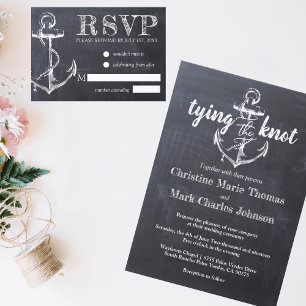 Nautical Anchor Chalkboard Rustikale Hochzeit Einladung