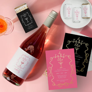 Eine etwas ältere Pink Gold Martini Geburtstagspar Folieneinladung