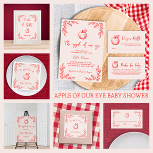 Apfelkuchen mit Handgezogener Fall Baby-Dusche Quadratischer Aufkleber