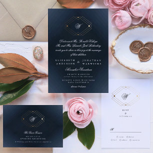 Klassische Hochzeit der Blaukalligraphie RSVP Karte