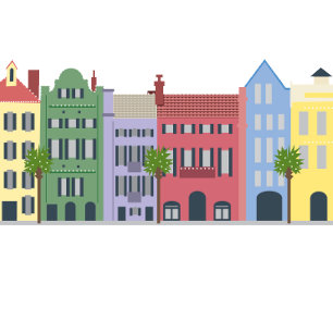 Rainbow Row Charleston South Carolina Sticker