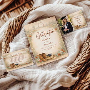 Foto Boho Cowgirl Abschlussfeier Ankündigung