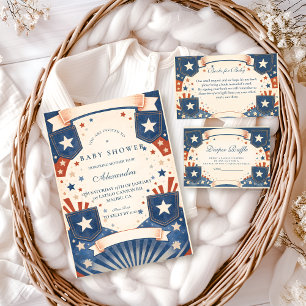 American Boy Vintage Denim Stars Windel Raffle Begleitkarte