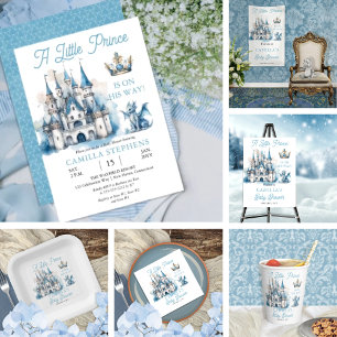 Ein kleiner Prinz ist auf dem Weg zur Baby-Dusche Banner