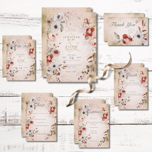 Romantische Rose Rosa Goldene, florale Save the Da Save The Date