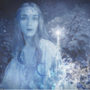 Snow Queen Christmas Fantasy Artwork Dankeskarte