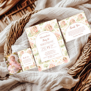 Süße Fee zum ersten Geburtstag Einladung