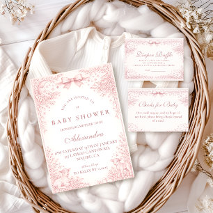 Rosa Vintage-Toile-Lammfell-Decke Verlosung Begleitkarte