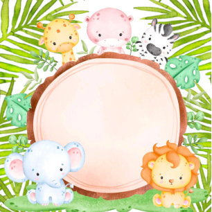 Safari Jungle Cartoon Animal Baby Dusche Einladung