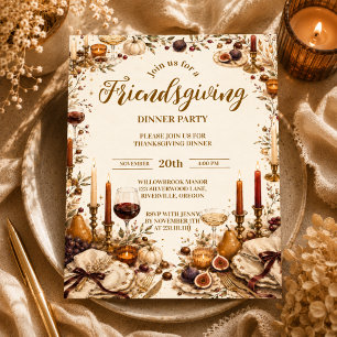Elegantes gemütliches Kerzenlicht Friendsgiving Geschenkanhänger