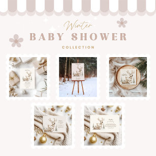 Rustikale Rentier Winter Baby Dusche Einladung