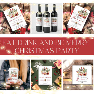 Iss Drink und sei frohe Weihnachtsfeiertage Quadratischer Aufkleber