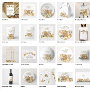 Rosa Gelbe Niedliche Tiere Budget Oh Babydusche Einladung