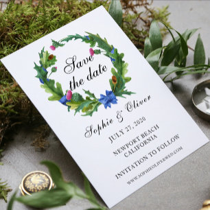 Elegant Scottish Thistle Wedding Meal Choice UAWG Einladung