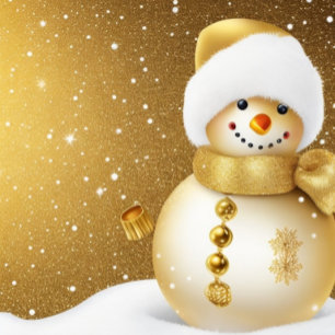 Weihnachts-Party Golden Snowman Winterurlaub Kleiner Weihnachtsstrumpf