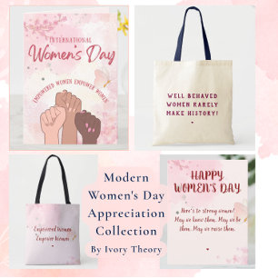 Moderne Wasserfarbe-Blumen zum Frauentag in Rosa Postkarte