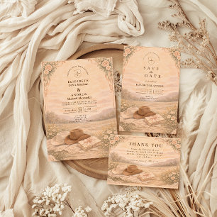 Westliche Meadow Keepsake-Hochzeit Dankeskarte