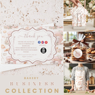 Blush Vintage Patisserie Bäckerei Geschäft Dankeskarte