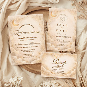 Mondlicht-Eleganz Quinceañera Save The Date