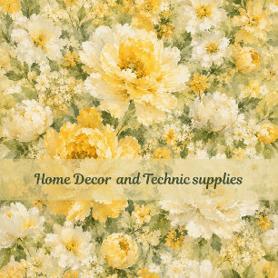 Gelbes Wildblumenwiesen-Cottagecore-Florales  Kissen