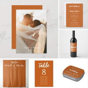 Moderne, einfache Minimalistische Boho Terracota H Einladung