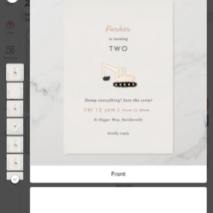 Gräberbau Party Minimaler Geburtstag Einladung