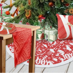 Vintage Red Berry Winter Grüntöne Rechteckiger Aufkleber