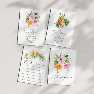 Tropical Miss to Mrs Brautparty Dankeskarte