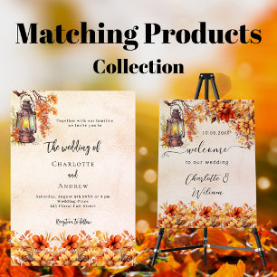 Burnt orange Herbst Blumenzettel Einladung zur Hoc