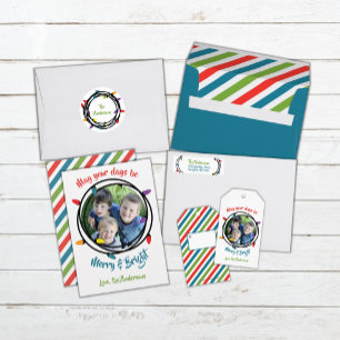 Merry & Bright Christmas Lights Feiertagskarte