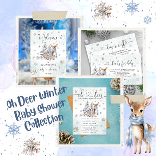 Oh Boy Winter Deer Baby Dusche Einladung