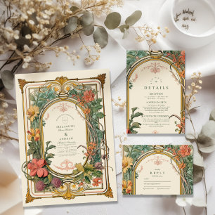 Vintage Blumenhochzeit Dankeskarte