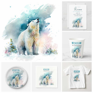 Winter vibes Polar Bear - Einladungskarte zum Gebu Einladung