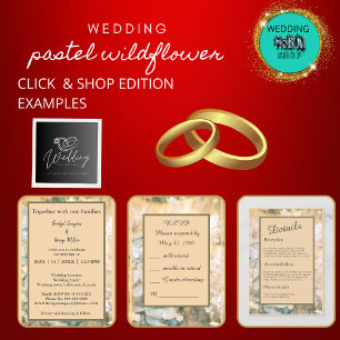 Pastel Wildblume Meadow Wedding rsvp Karte