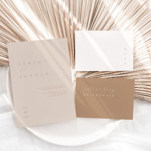 Elegante Minimalistische Ivory Taupe Hochzeit Einl Einladung