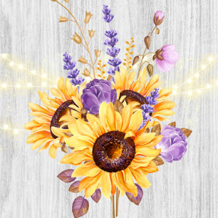 Spring Sunflower Lila Peony Polterabend Einladung