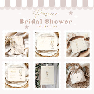 Perlen und Prosecco-Brautparty Runder Aufkleber