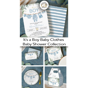 Es ist ein Boy Blue Boho Kleidung Greenery Baby Du Geschenkschachtel